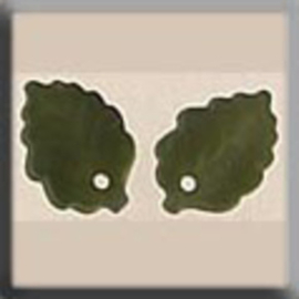 Glass Treasures Medium Leaf-Matte Olive (2) - Mill Hill   mh-12144