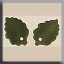 Glass Treasures Medium Leaf-Matte Olive (2) - Mill Hill mh-12144