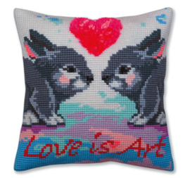 Kussen borduurpakket Love is Art - Collection d'Art    cda-5379