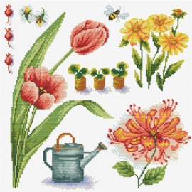 Voorbedrukt borduurpakket Garden Sampler 1 - Needleart World    nw-nc540-045