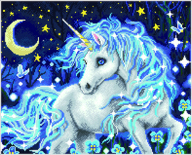 Diamond Squares Moonlight Unicorn   nw-dq11-001