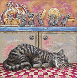 Borduurpakket When the Cat Sleeps - Leti Stitch     leti-l8072