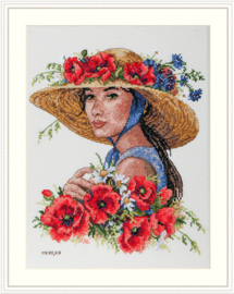 Borduurpakket Flower Hat - Merejka      mer-k250