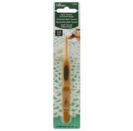 Clover Softgrip Touch haaknaald aluminium 3.00mm / CL 1031