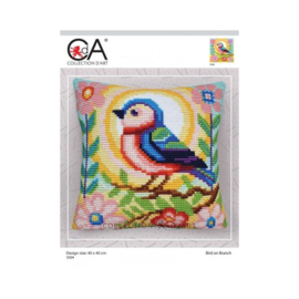 Kussen borduurpakket Bird on Branch - Collection d'Art     cda-5504