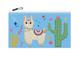 Diamond Dotz Etui met rits - Llama Party - Needleart World   nw-dtz14-007