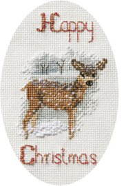 Borduurpakket Christmas Card - Deer in a Snowstorm - Bothy Threads     bt-dwcdx56