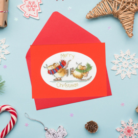 Borduurpakket Margaret Sherry Christmas Cards - Mice On Ice - Bothy Threads    bt-xmas63