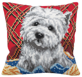 Kussen borduurpakket Bichon - Collection d'Art    cda-5161