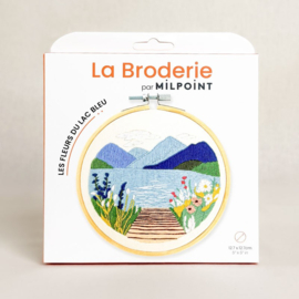 Vrij borduren pakket Blooming Blue Lake - Milpoint    mil-e1-001k