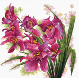Voorbedrukt borduurpakket Lovely Orchids - Needleart World    nw-nc640-070