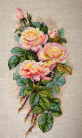 Borduurpakket Vintage Roses (Linen) - Merejka    mer-k067b