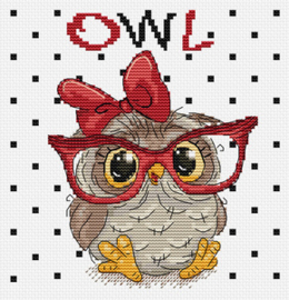 Borduurpakket The Owl with Glasses - Luca-S   ls-b1403