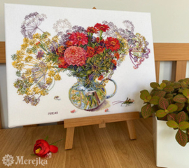 Borduurpakket Zinnia and Dill - Merejka   mer-k210a