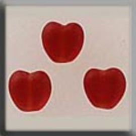 Glass Treasures Small Channeled Heart-Matte Ruby - Mill Hill   mh-12082