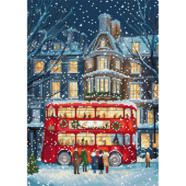 Borduurpakket London Christmas Bus - Leti Stitch     leti-l9982