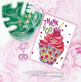 Diamond Dotz Greeting Card Cup Cake Thank You - Needleart World    nw-ddg-025