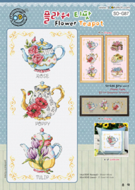 Borduurpakket Flower Teapot - The Stitch Company    tsck-sog087