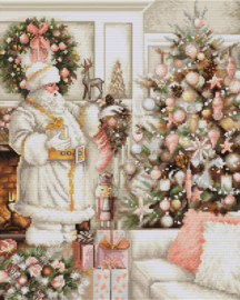 Borduurpakket White Santa With Christmas Tree - Luca-s   ls-bu5019
