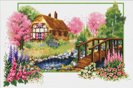 Voorbedrukt borduurpakket Spring Cottage - Needleart World    nw-nc640-045