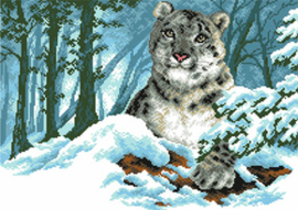 Voorbedrukt Aida Snow Leopard - Matryonin Posad    mp-0820