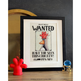 Borduurpakket Wallace & Gromit - Have You Seen This Chicken? - Bothy Threads      bt-xwg08