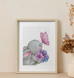 Borduurpakket Rabbit and Butterfly - Luca-S    ls-b1235
