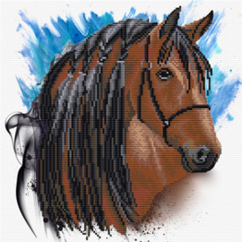 Voorbedrukt borduurpakket Stallion Groom - Needleart World    nw-nc450-039