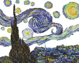 Voorbedrukt borduurpakket Starry Night (apres Van Gogh) - Needleart World    nw-nc650-040