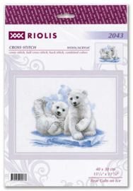 Borduurpakket Bear Cubs on Ice - RIOLIS   ri-2043