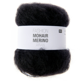 Fashion Mohair Merino Aran - 500g - 145m - 010 - Zwart