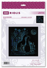 Borduurpakket Cats - Moonlight - RIOLIS   ri-2173