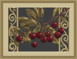 Borduurpakket Branch with cherries - Luca-S    ls-b281