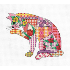 Borduurpakket Patchwork Cat - Heritage Crafts     hc-1965a