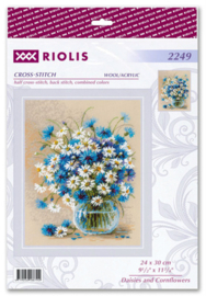 Borduurpakket Daisies and Cornflowers - RIOLIS     ri-2249