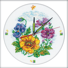 Borduurpakket Flower Clock - RTO    rto-m40006