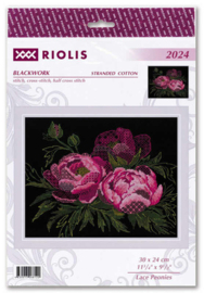 Borduurpakket Lace Peonies - RIOLIS   ri-2024