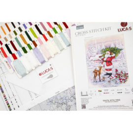 Borduurpakket Santa With Tree - Luca-S     ls-bu5098