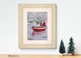 Borduurpakket Santa Fishing - Luca-S   ls-bu5014