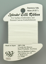 Splendor Silk Ribbon Cool White - Rainbow Gallery    rg-r800