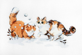 Borduurpakket Winter Kitties - Leti Stitch    leti-l8813