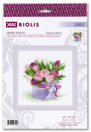 Borduurpakket Tulips Hat Box - RIOLIS   ri-2003