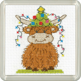 Borduurpakket Highland Coaster - Christmas Lights - Heritage Crafts     hc-1836a