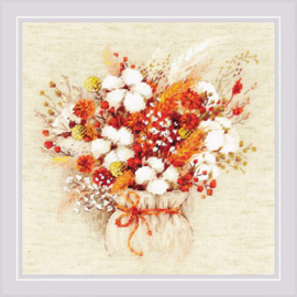 Borduurpakket Bouquet with Lagurus and Cotton - RIOLIS    ri-1913