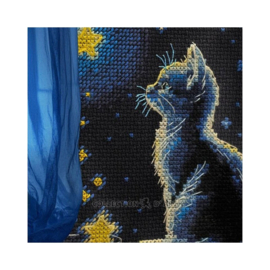 Borduurpakket Kitten and Starry Milk - Collection d'Art     cda-bc8115