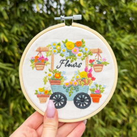 Vrij borduren pakket The Flower Wheelbarrow - Milpoint      mil-e1-010k