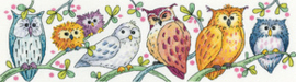 Borduurpakket Owls on Parade - Heritage Crafts  hc-1575a