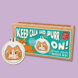Borduurpakket Matchbox - Keep Calm and Purr On! - ckc-mb-206