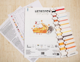 Borduurpakket Eating Sleeping Stretching - Leti Stitch     leti-l8811