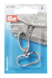 Prym Karabijnhaken / musketonhaak 25x40mm zilver / 417 910